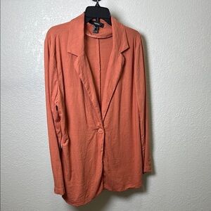 Forever 21 Orange Blazer Lightweight Suit Jacket